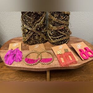 Plunder Pink and Gold Earrings Set